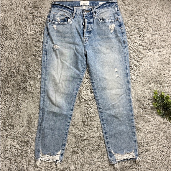 Frame Denim Le Original Light Blue distressed jeans size 28 - Picture 7 of 8